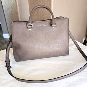 Michael Kors Gray Taupe Savannah Women's Satchel Cinder